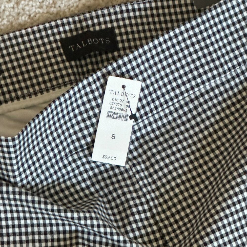Talbots black & white chatham pant -8